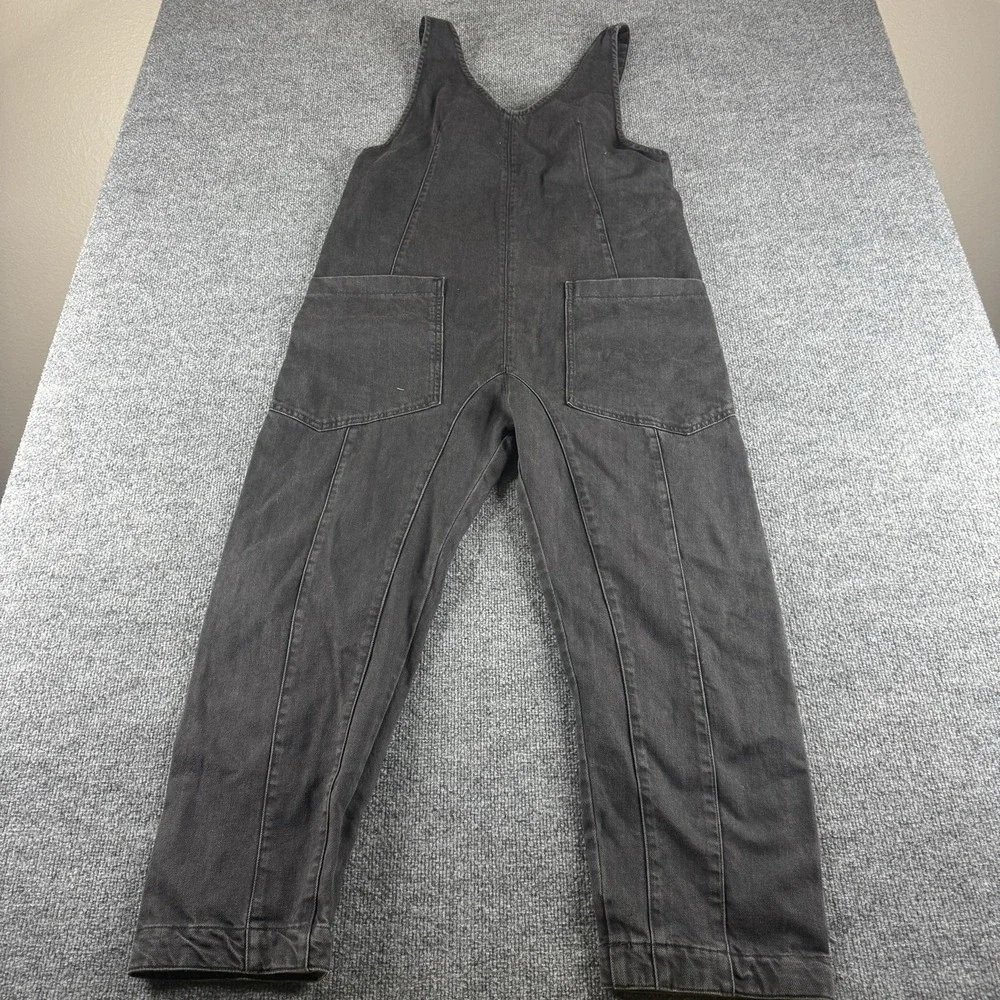 We The Free Overalls Womens S Black Denim Sleeveless One Piece Jumpsuit Pockets - Picture 6 of 7